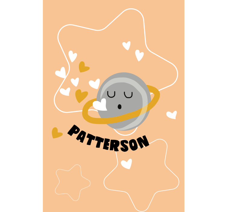 Hjertelig saturn med navn rullegardin barn - Tenstickers