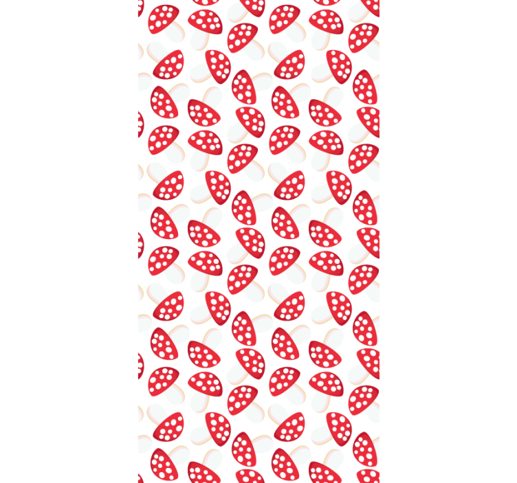 Rød sopp med prikker rullegardin blomster - Tenstickers