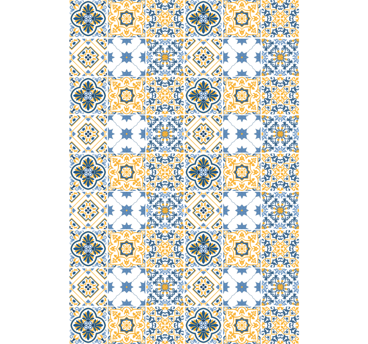 Fargerike sørlige fliser mønster rullegardin bad - Tenstickers