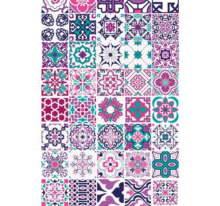 Geometrisk flismønster rullegardin tekstur - Tenstickers