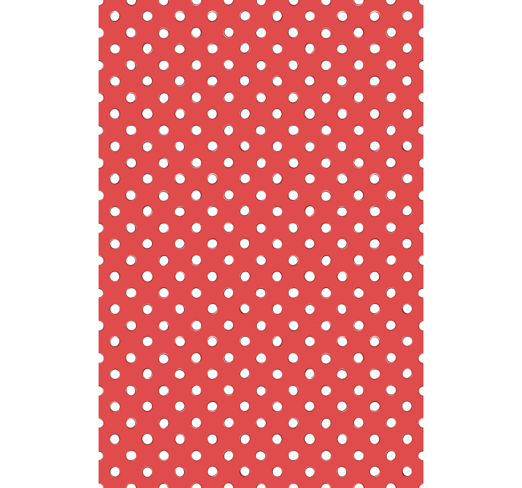 Hvit retro polka dots rød bakgrunn rullegardin tegning - Tenstickers