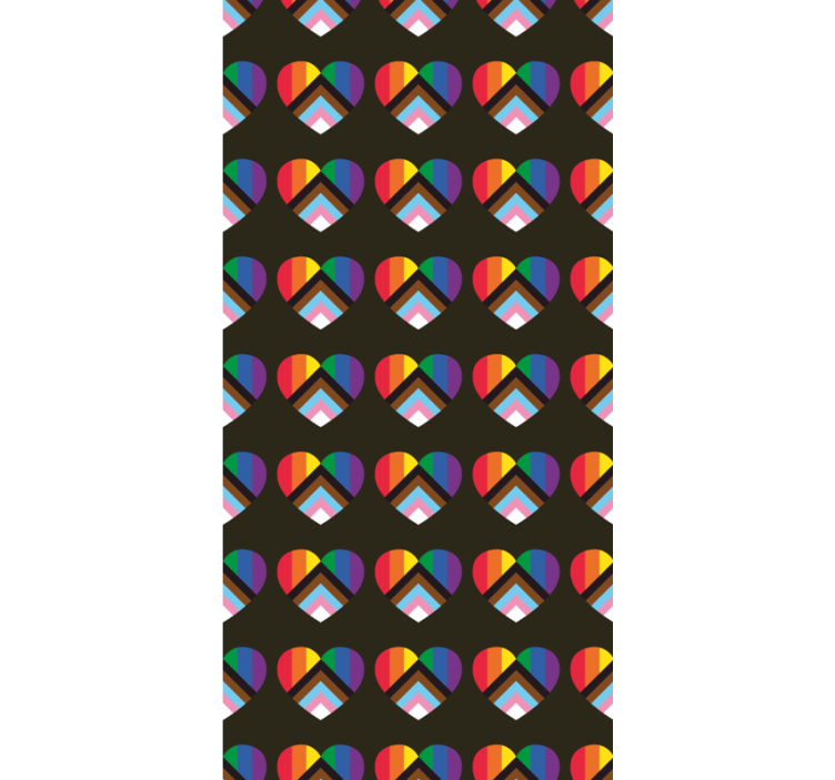 Oppdatert pride -flagg i hjerteform rullegardin andre temaer - Tenstickers