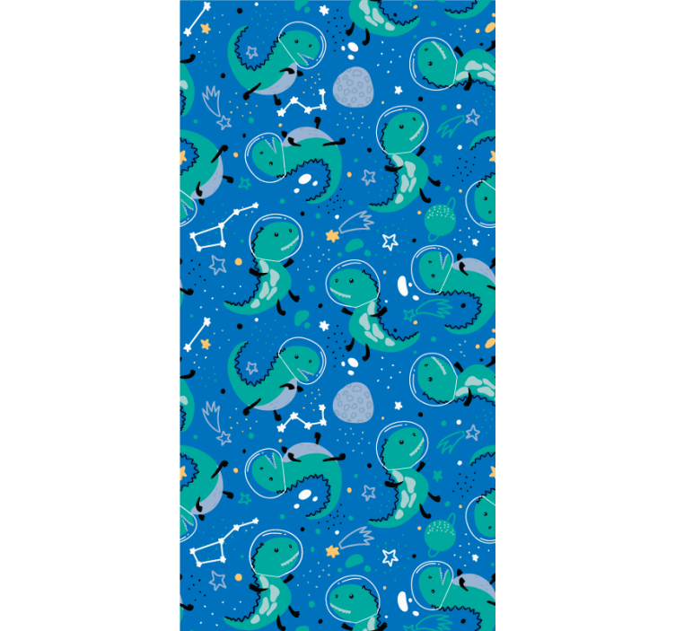 Morsomme dinoer med planeter rullegardin barn - Tenstickers