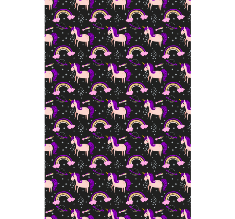 Fargerike enhjørninger og regnbuer rullegardin - Tenstickers