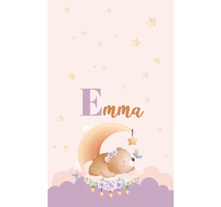 Søt sovende bjørn rullegardin personlig - Tenstickers