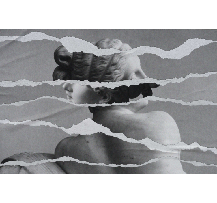 Gresk statue i revet papirstil rullegardin moderne - Tenstickers