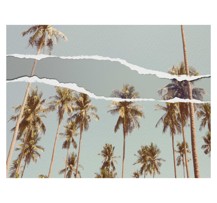 Palmer, bilde i revet papirstil rullegardin stue - Tenstickers