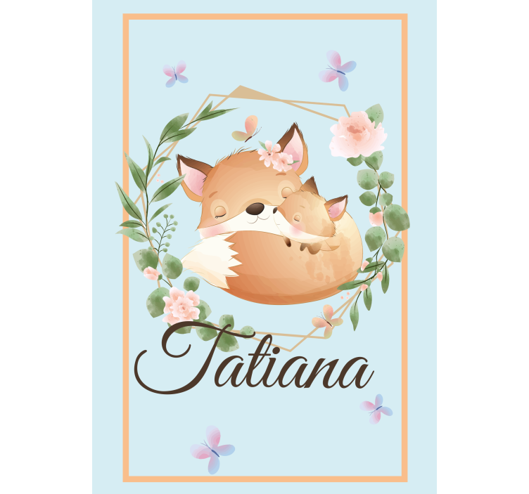 Revefamilie med navn rullegardin barn - Tenstickers