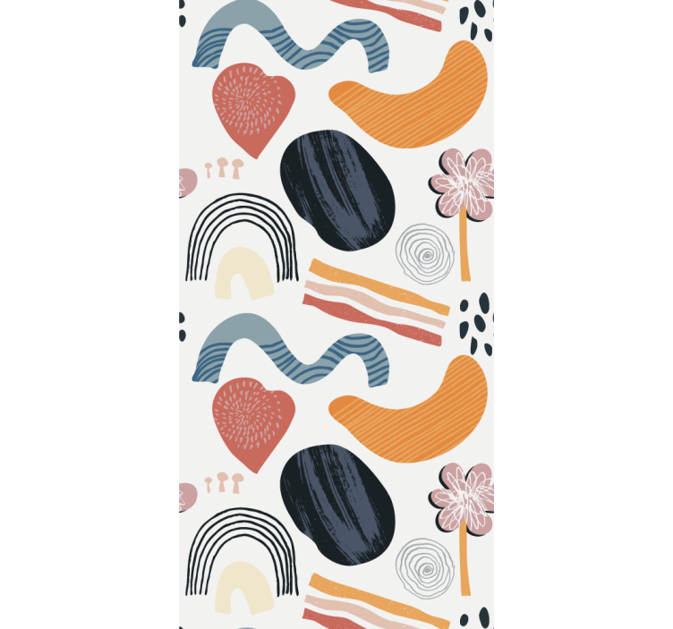 Abstrakte pastellformer rullegardin tegning - Tenstickers