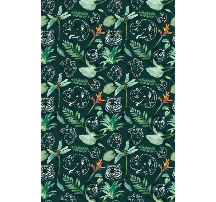 Dyreskisse floral rullegardin dyr - Tenstickers