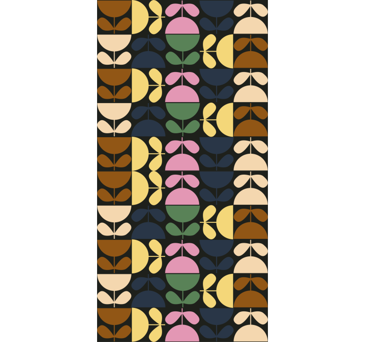 Fargede koppblomster rullegardin blomster - Tenstickers