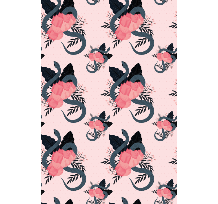 Rullegardin blomster med blomstermotiv og slanger - Tenstickers