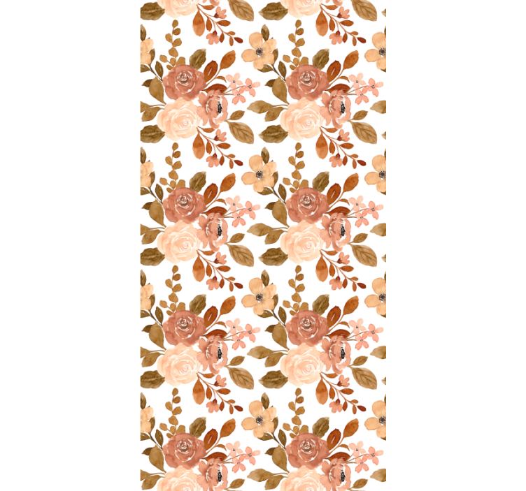 Romantisk beige mønster rullegardin blomster - Tenstickers