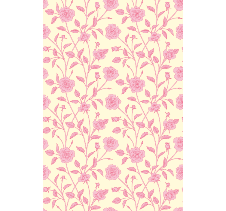 Rosa rose floral rullegardin blomster - Tenstickers