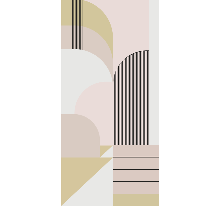 Geometrisk kurvedesign rullegardin moderne - Tenstickers