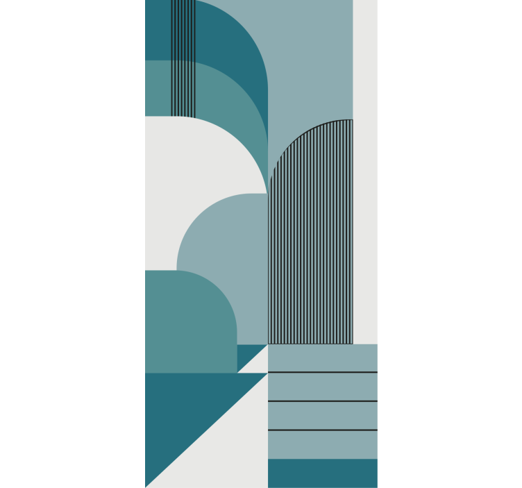 Blå bue mønstre rullegardin moderne - Tenstickers