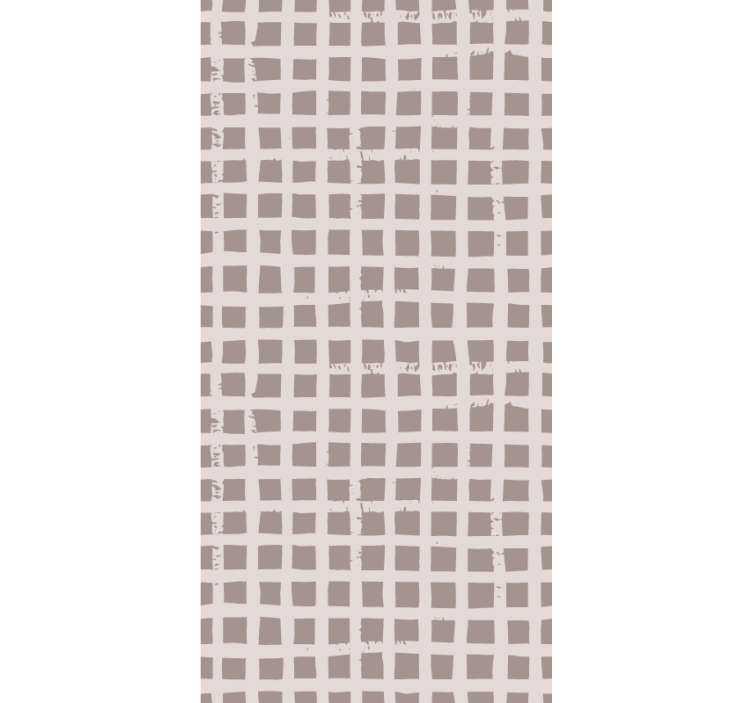 Rutete mønster på varm brun rullegardin nordisk - Tenstickers