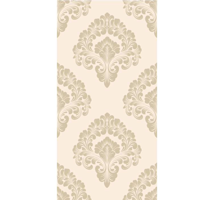 Beige damaskmønster rullegardin elegant - Tenstickers