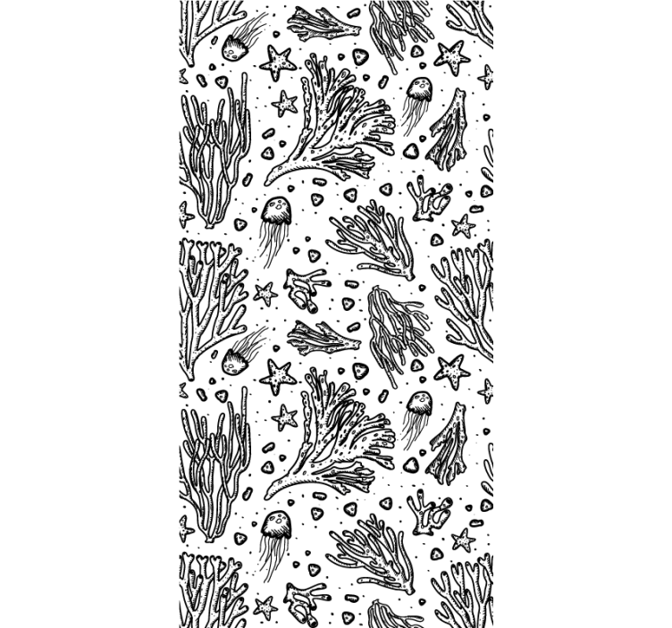 Marine livsmønstre rullegardin dyr - Tenstickers