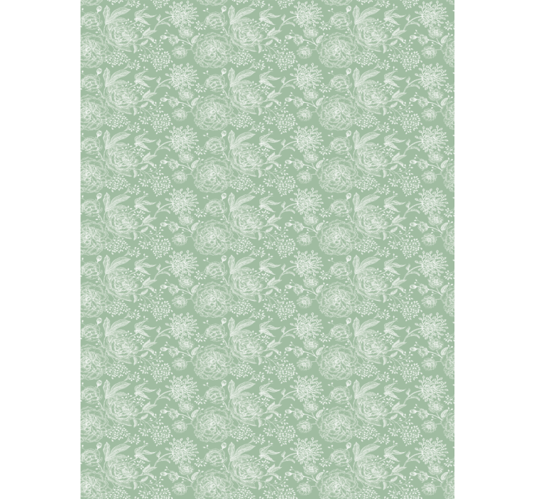 Grønn enkel rullegardin blomster - Tenstickers