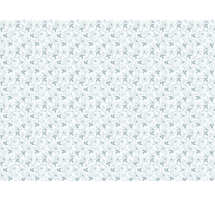 Blått og hvitt rullegardin blomster - Tenstickers