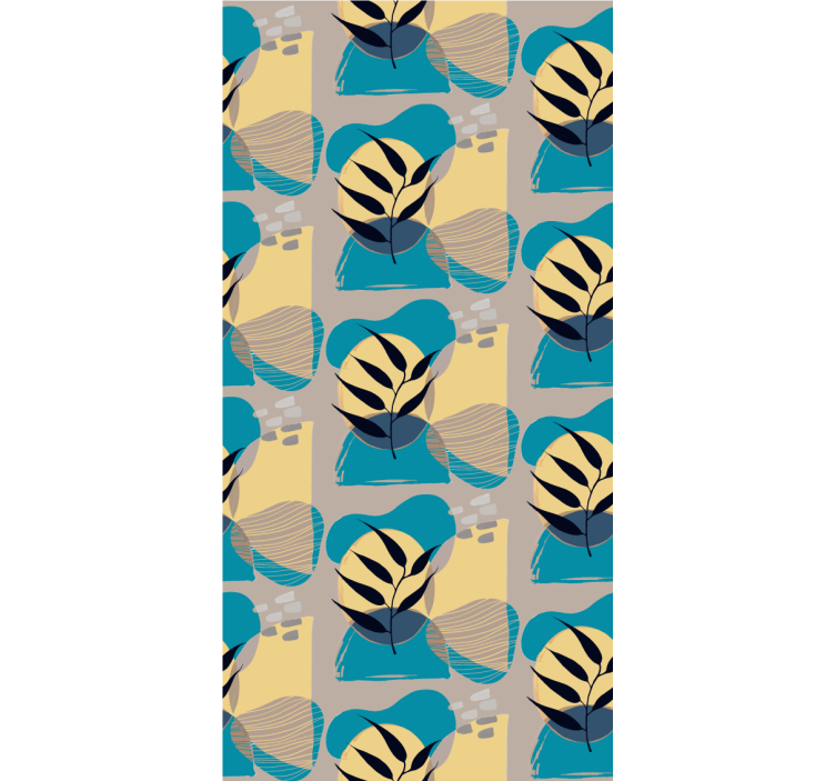 Stiliserte tropiske blader rullegardin blomster - Tenstickers