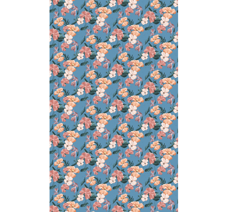 Blomsteravtrykk 'ziedi jeans' rullegardin blomster - Tenstickers