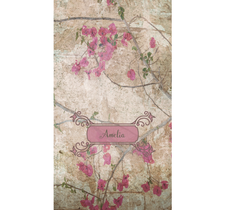 Floral eleganse med navn rullegardin blomster - Tenstickers