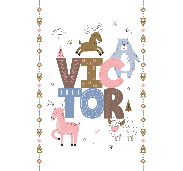 Polare smådyr med navn som kan tilpasses rullegardin personlig - Tenstickers