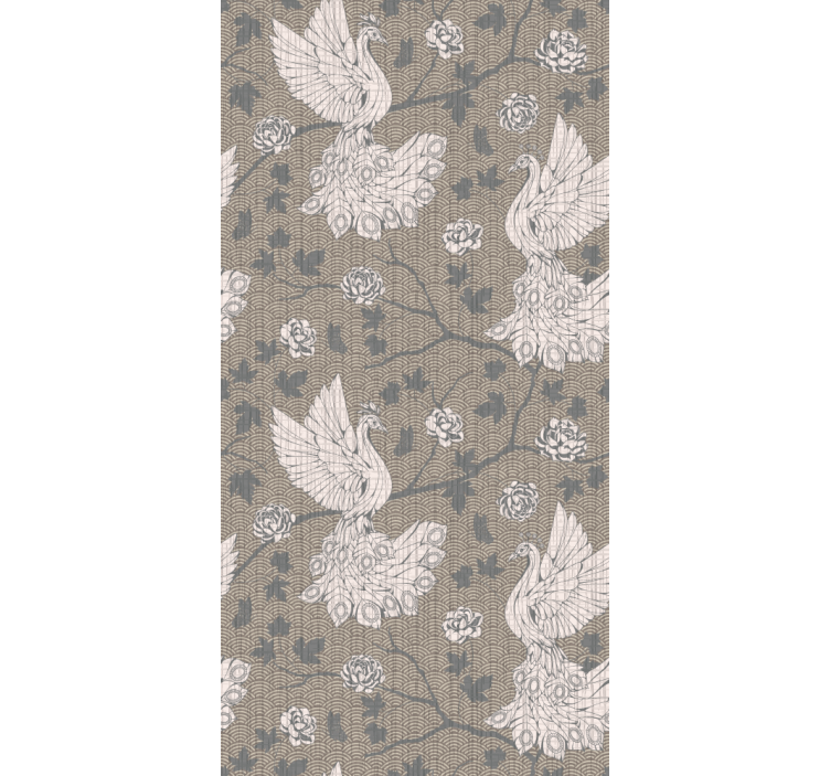 Svaner beige design rullegardin elegant - Tenstickers