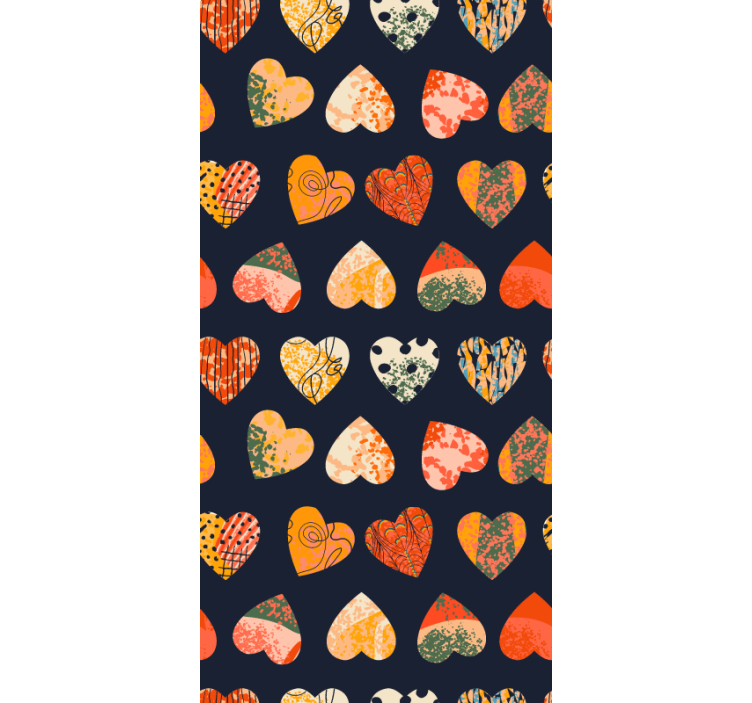 Hjerte mønstre samling rullegardin romantisk - Tenstickers