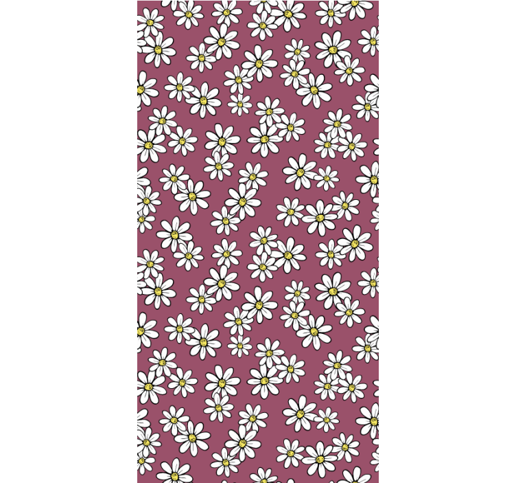 Tusenfryd rosa illustrasjon rullegardin blomster - Tenstickers