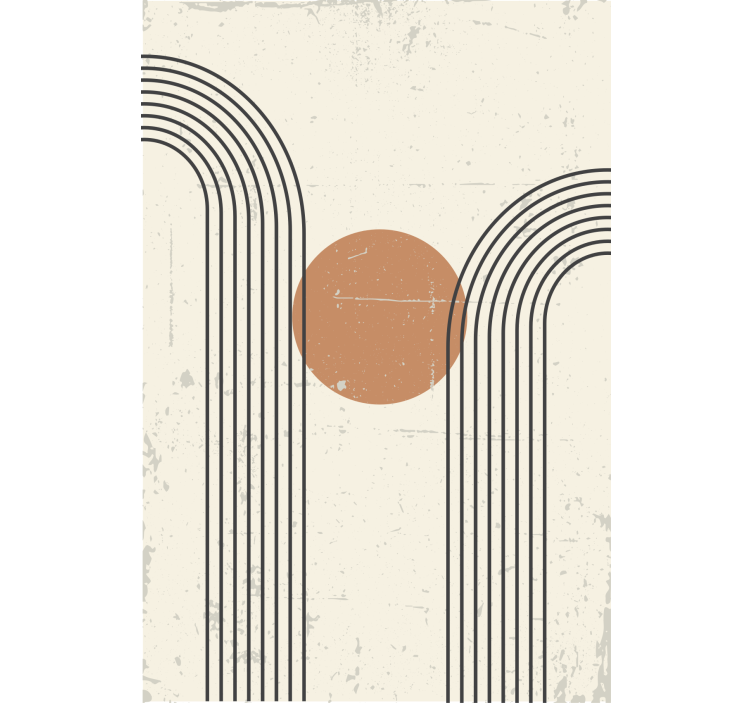 Abstrakt halvbue rullegardin brun - Tenstickers