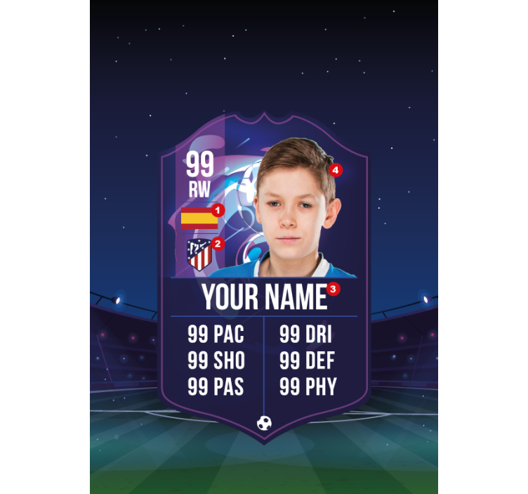 Fotballspiller kort barn rullegardin - Tenstickers