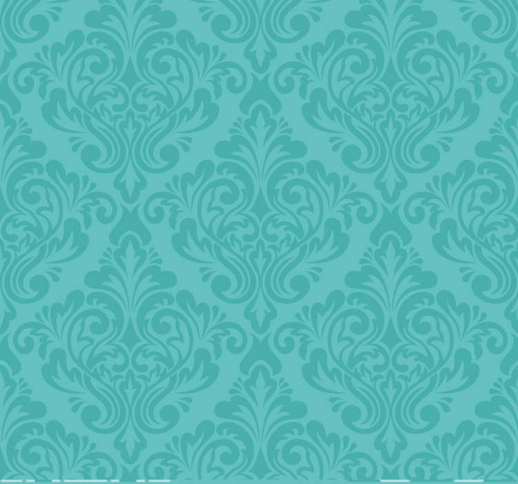 Damask rullegardin turkis - Tenstickers
