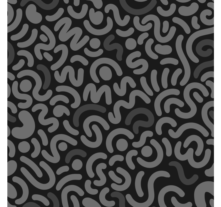 Abstrakte svarte avrundede linjer rullegardin stue - Tenstickers