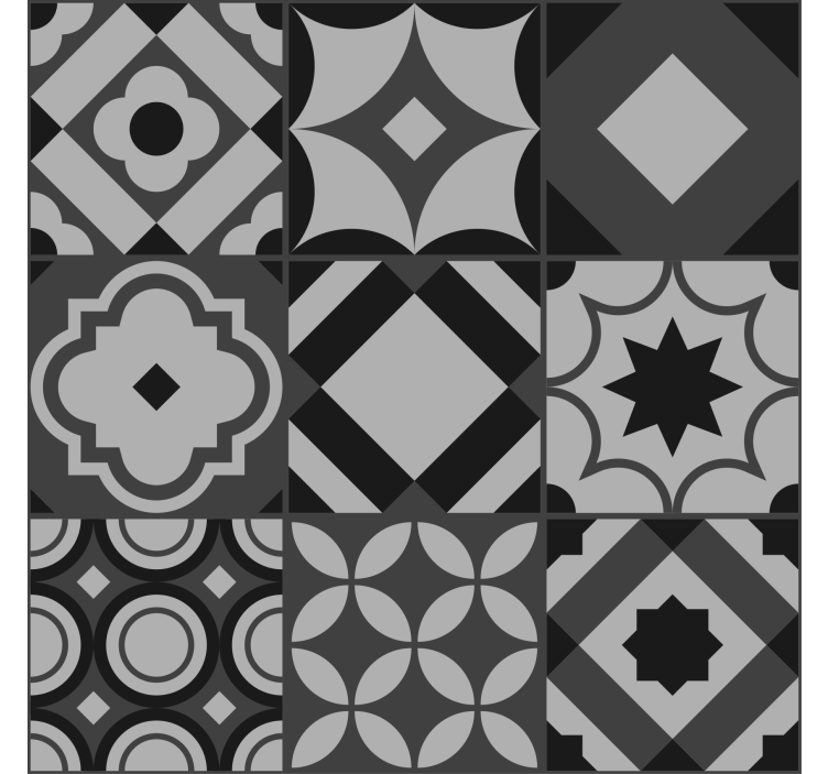 Svarte fliser kjøkken rullegardin - Tenstickers