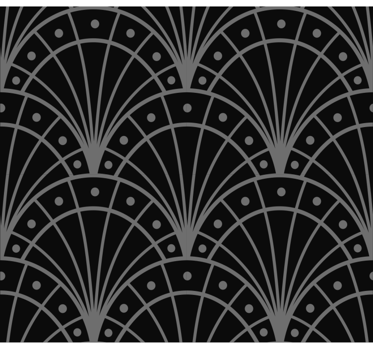 Elegant sort art deco rullegardin stue - Tenstickers