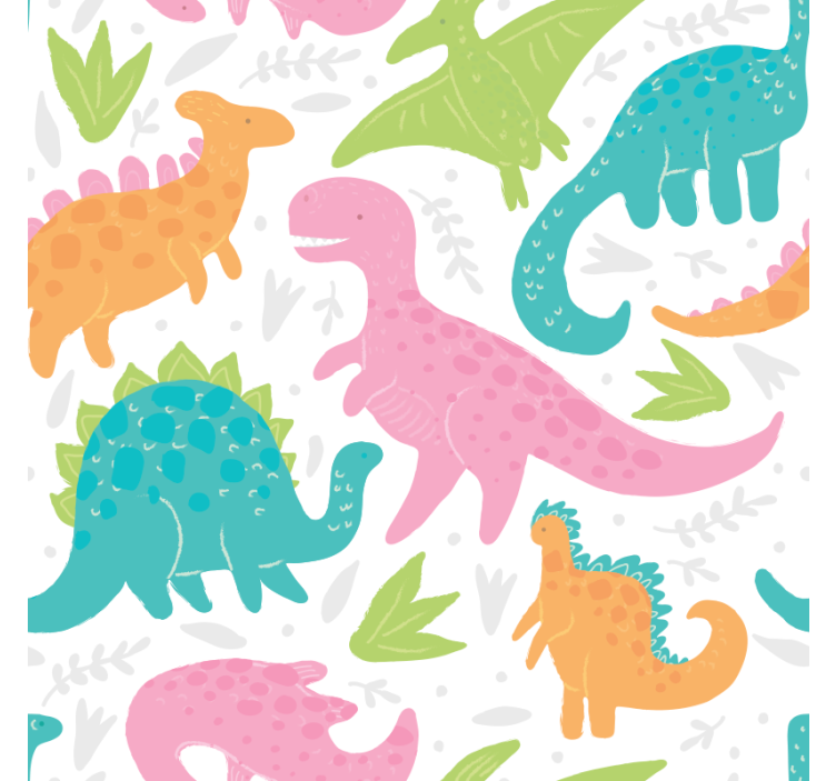 Pastellfarger dinosaur rullegardin - Tenstickers