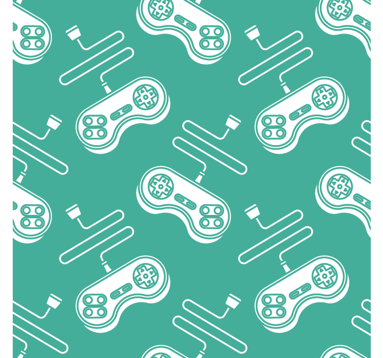 Retro hvit kontroller mønster nerdete rullegardin - Tenstickers