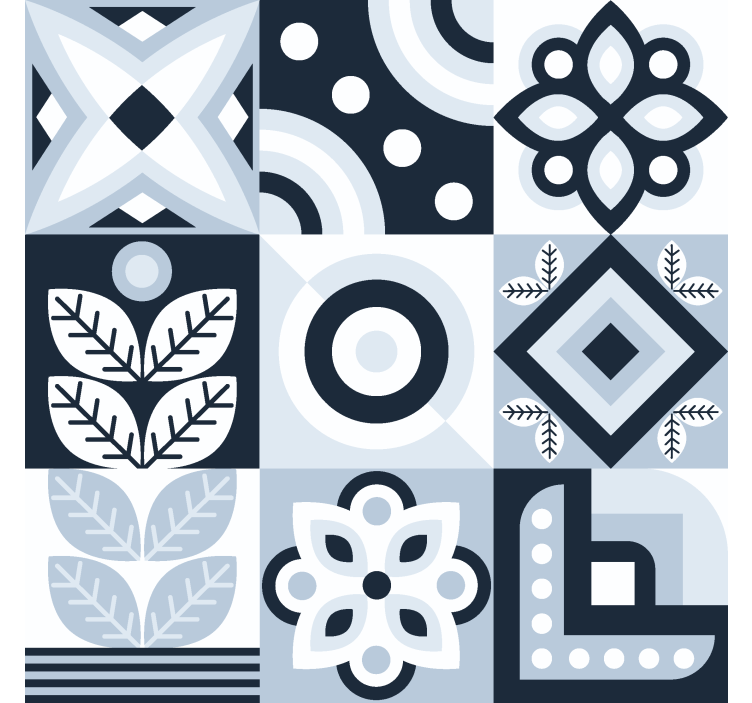 Fliser mønster nordisk rullegardin - Tenstickers