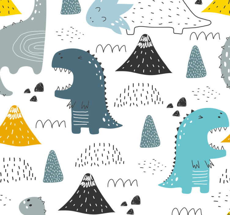 Skandinavisk mønster dinosaur rullegardin - Tenstickers