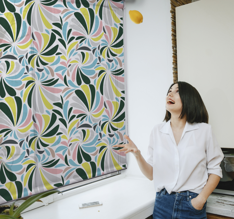 Stilig blomstermønster rullegardin blomster - Tenstickers