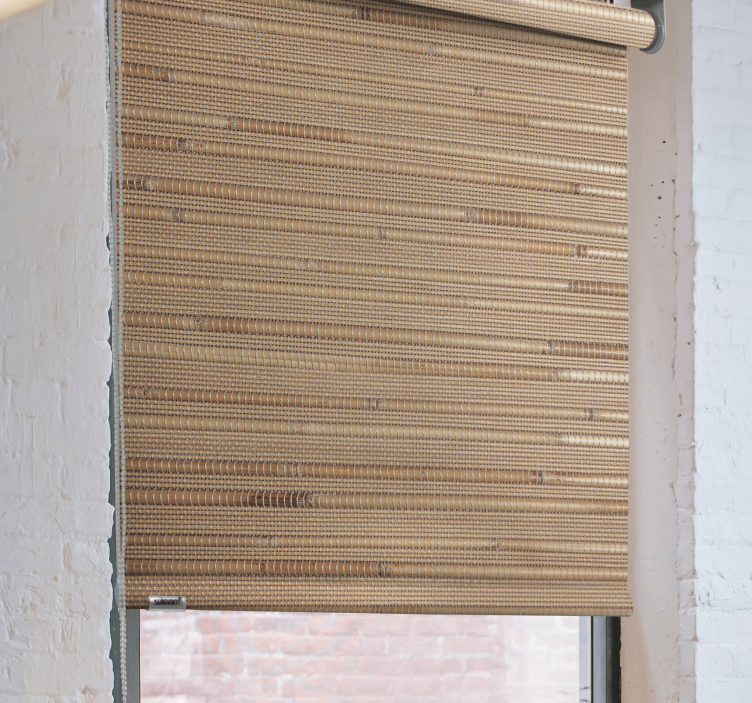 Stripete lysebrune planker rustikke persienner - Tenstickers