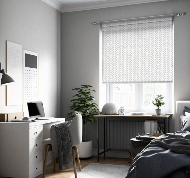 Grå abstrakte linjer sikksakk rullegardin nordisk - Tenstickers