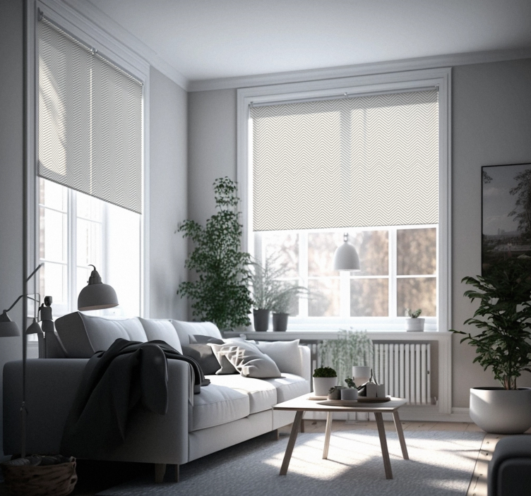 Grå linjer rullegardin rustikk - Tenstickers