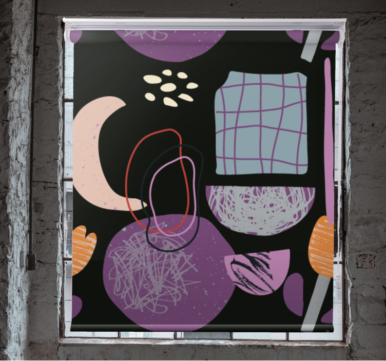 Abstrakt formmønster rullegardin moderne - Tenstickers