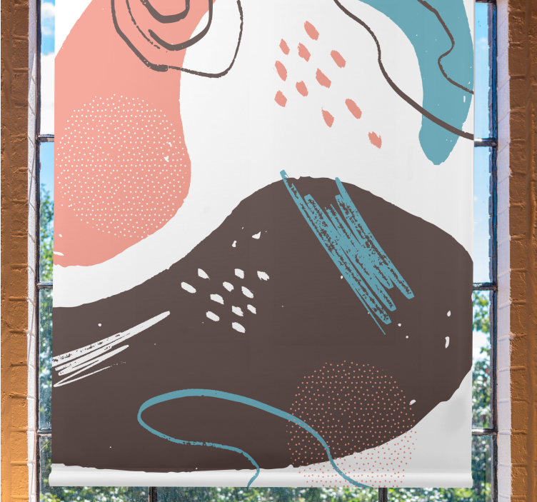 Abstrakte former rullegardin tegning - Tenstickers