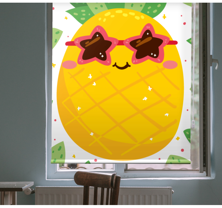 Ananas med rosa solbriller rullegardin frukt - Tenstickers