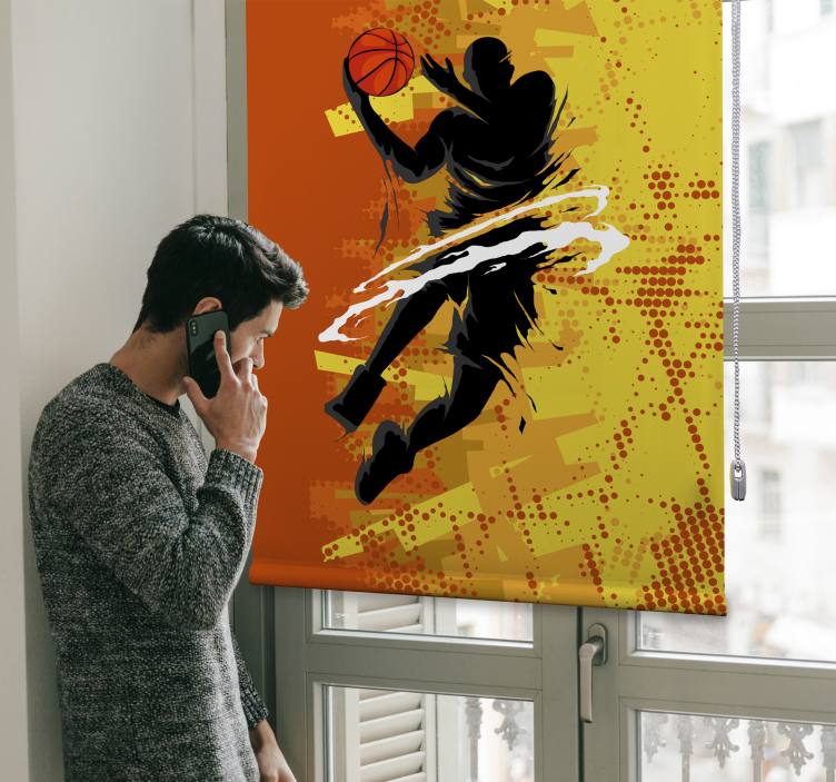 Basketballspiller mer sport rullegardin - Tenstickers